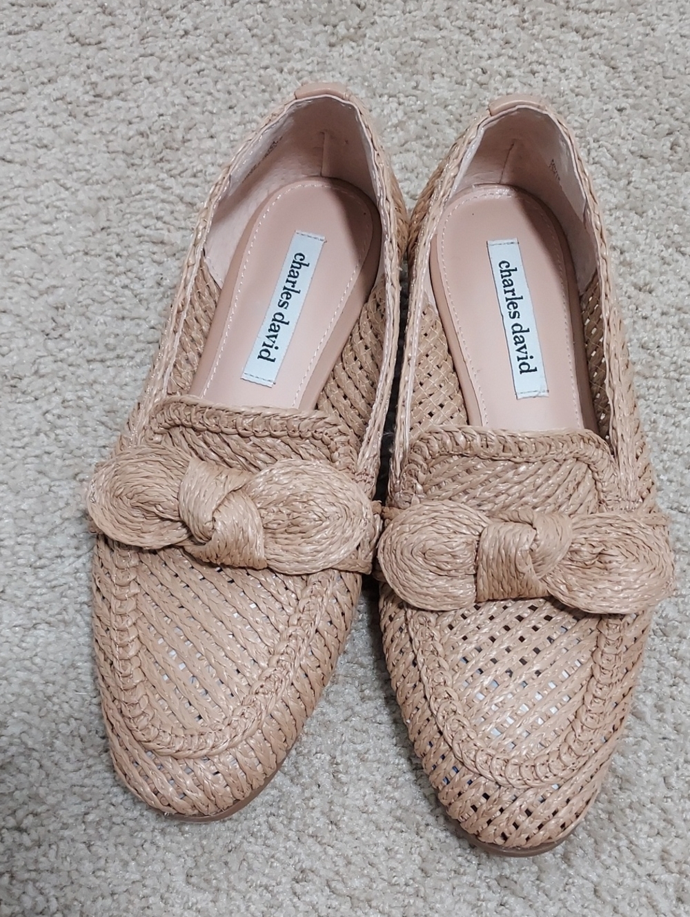 Charles David Tan Flats Basket Weave Design SIZE ( 7M)